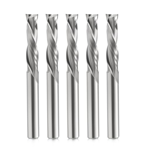 EU_HOZLY 5x22mm UP&DOWN Schneiden Sie zwei Flöten Spiral Hartmetallwerk Werkzeugschneider 5mm Schaft für CNC Router Kompression Holz Bits Packung mit 5 von HOZLY