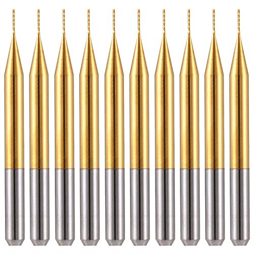 EU_HOZLY Titanium Coat Carbide 3.175mmX0.5mmX3mm Endmühle Gravur Bits CNC Rotary Burrs Packung von 10 von HOZLY