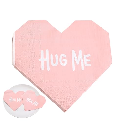 Herz-Papierservietten,Valentinstag-Gästeservietten | Dekorative Liebesherz-Papierservietten - Exquisite Love Hearts Dinner-Handserviette, Valentinstagsparty-Serviette für Küche und Esszimmer von EUBEISAQI