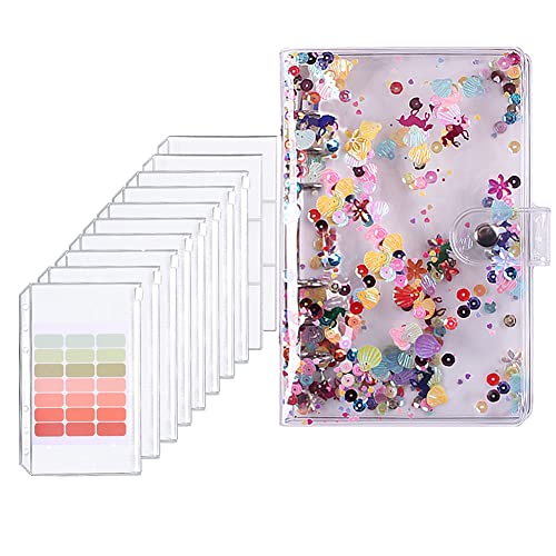 A6 Budget Binder, Kawaii Transparenter A6 Budgetordner mit Reißverschluss-Umschlägen für Budgetierung, niedlicher Budgetplaner, Ordner, wasserdichter Ringbucheinband von EUBUY