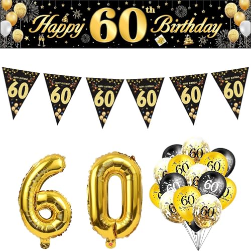 Deko Mann Frau, 60. Geburtstag Dekorationen Party Supplies Nummer 60 Geburtstag Luftballons Alles Gute zum Geburtstag Ballon Banner 60 Geburtstag Dekorationen für Sie von EULAPGOE