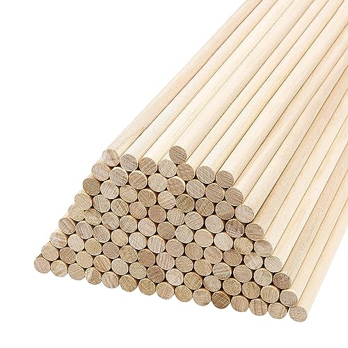 EULAPGOE 80 Stück Holzstäbchen Natürlicher Holzstab Holzstäbchen zum Basteln 8mm Rundhölzer Bastelhölzer unbehandeltes Bambusholz Holzstab für Holzarbeit, Dekoration, Heimwerker, DIY Handwerk von EULAPGOE