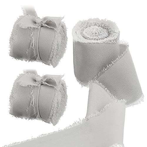 Chiffonband, 3 Rollen 4CM * 5M Geschenkband Hochzeit, Chiffon Schleifenband für Blumenstrauß, Geschenke Verpackung, DIY Handwerk (Typ 24) von EUNEWR