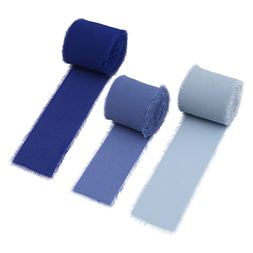 Chiffonband, 3 Rollen 4CM * 5M Geschenkband Hochzeit, Chiffon Schleifenband für Blumenstrauß, Geschenke Verpackung, DIY Handwerk (Typ 46) von EUNEWR