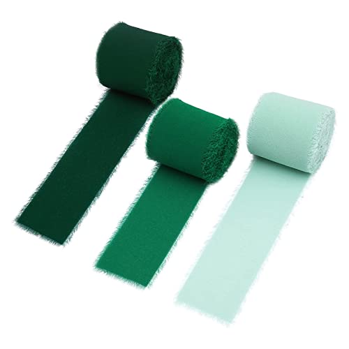 Chiffonband, 3 Rollen 4CM * 5M Geschenkband Hochzeit, Chiffon Schleifenband für Blumenstrauß, Geschenke Verpackung, DIY Handwerk (Typ 47) von EUNEWR