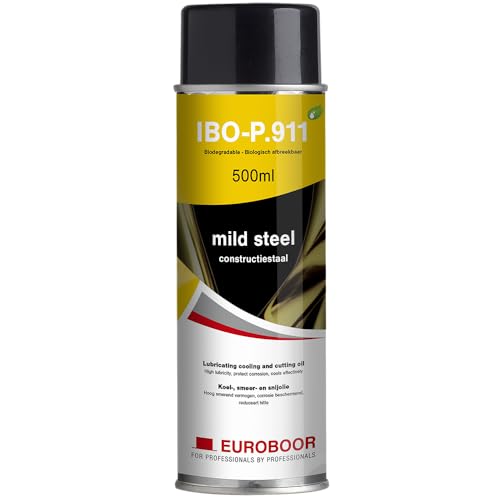 Euroboor IBO-P.911 Schmiermittel und Kühlspray für Baustahl, 500 ml, ideal für die Vorbereitung von Werkzeugen, erhöht die Haltbarkeit und Effizienz der Werkzeuge von EUROBOOR