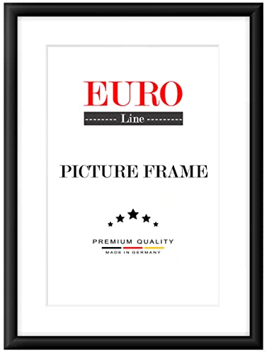 EUROLine Holz Bilderrahmen 12 x 20 cm Schwarz Matt mit Antireflex-Acrylglas für | Foto | Poster | Puzzle Rahmen von EUROLine35
