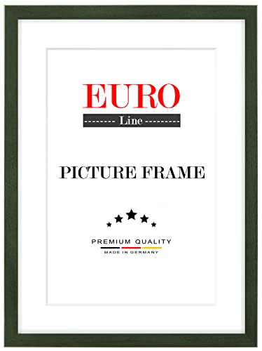 EUROLine Holz Bilderrahmen 24 x 29 cm Grün Gewischt mit Antireflex-Acrylglas für | Foto | Poster | Puzzle Rahmen von EUROLine35