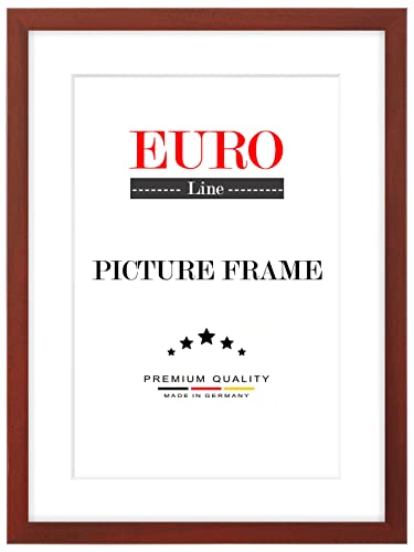 EUROLine Holz Bilderrahmen 25 x 20 cm Rot Gewischt mit Antireflex-Acrylglas für | Foto | Poster | Puzzle Rahmen von EUROLine35