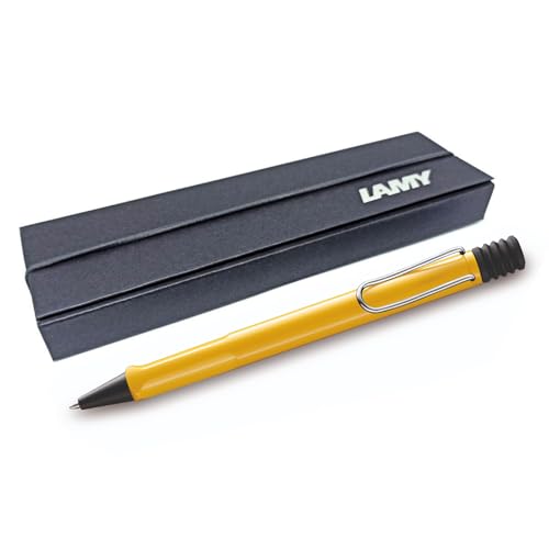 LAMY safari Kugelschreiber mit ergonomischem Griff & Strichstärke M - für angenehm langes Schreiben - aus robustem ASA Kunststoff - inklusive Großraummine M 16 (Geschenkbox, Gelb) von EUROPENS