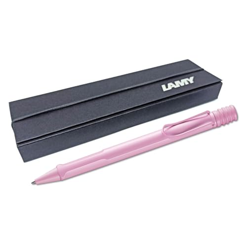 LAMY safari Kugelschreiber mit ergonomischem Griff & Strichstärke M - für angenehm langes Schreiben - aus robustem ASA Kunststoff - inklusive Großraummine M 16 (Geschenkbox, Light Rose) von EUROPENS