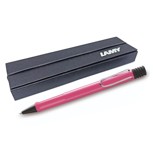 LAMY safari Kugelschreiber mit ergonomischem Griff & Strichstärke M - für angenehm langes Schreiben - aus robustem ASA Kunststoff - inklusive Großraummine M 16 (Geschenkbox, Rosa) von EUROPENS