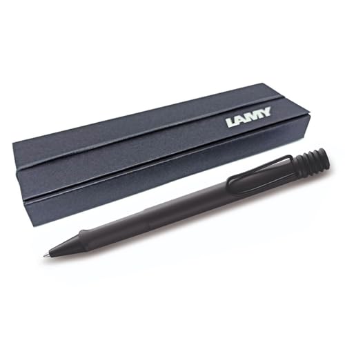 LAMY safari Kugelschreiber mit ergonomischem Griff & Strichstärke M - für angenehm langes Schreiben - aus robustem ASA Kunststoff - inklusive Großraummine M 16 (Geschenkbox, Umbra matt) von EUROPENS