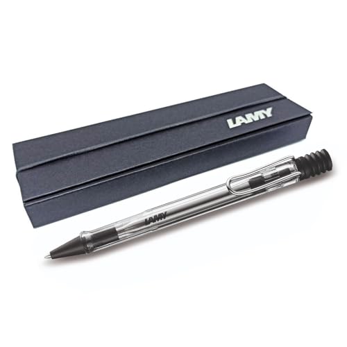 LAMY safari Kugelschreiber mit ergonomischem Griff & Strichstärke M - für angenehm langes Schreiben - aus robustem ASA Kunststoff - inklusive Großraummine M 16 (Geschenkbox, Vista (Klar)) von EUROPENS