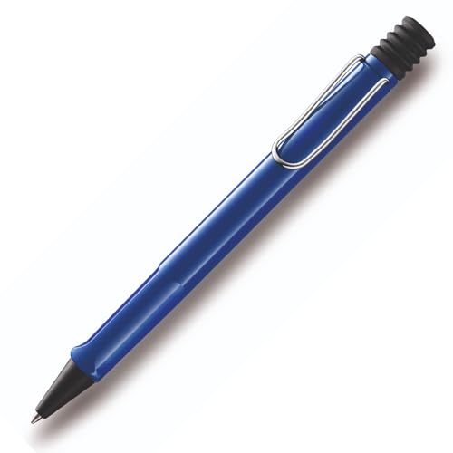 LAMY safari Kugelschreiber mit ergonomischem Griff & Strichstärke M - für angenehm langes Schreiben - aus robustem ASA Kunststoff - inklusive Großraummine M 16 (keine Geschenkbox, Blau) von EUROPENS