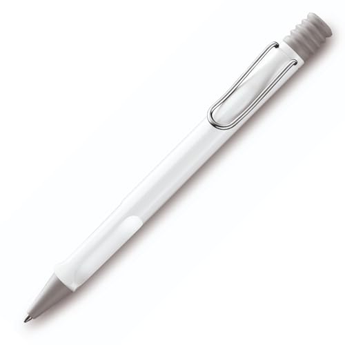 LAMY safari Kugelschreiber mit ergonomischem Griff & Strichstärke M - für angenehm langes Schreiben - aus robustem ASA Kunststoff - inklusive Großraummine M 16 (keine Geschenkbox, Weiß) von EUROPENS