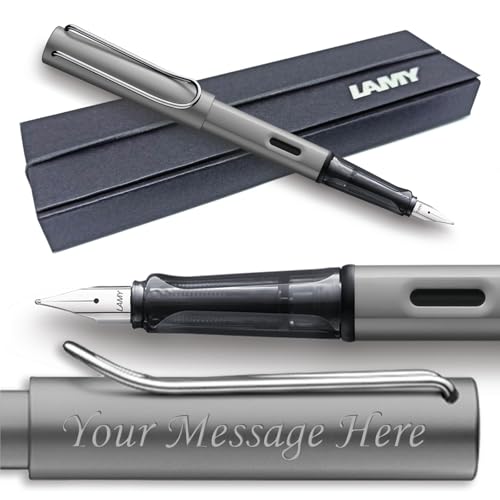 Lamy Al-Star Füllfederhalter, Farbe und Federbreite wählbar (Geschenkbox), Gravur erhältlich (kursiv 1,1 mm Feder, Graphit) von EUROPENS