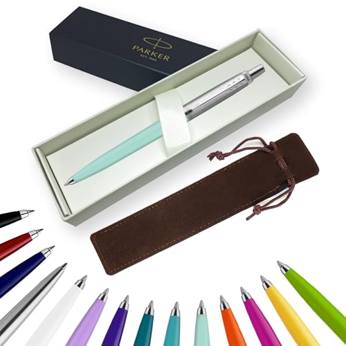 PARKER Jotter Kugelschreiber Handschriftstifte & Schreibwaren Zubehör - Ideal für Weihnachten und Geschenke können graviert werden! (Ohne Gravur, Minze, Band Geschenkbox) von EUROPENS