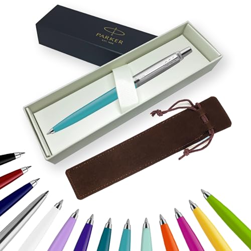 Parker Jotter Kugelschreiber Handschriftstifte & Schreibwaren – Ideal für Weihnachten und Geschenke können graviert werden! (ohne Gravur, Karibikblau, Geschenkbox) von EUROPENS