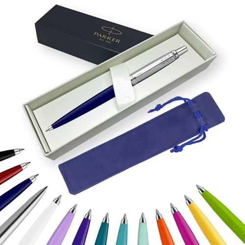 Parker Jotter Kugelschreiber Handschriftstifte & Schreibwaren – ideal für Weihnachten und Geschenke können graviert werden! (ohne Gravur, Marineblau, Geschenkbox) von EUROPENS