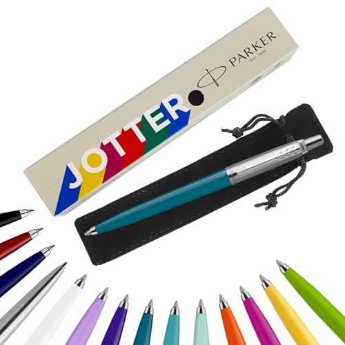 Parker Jotter Kugelschreiber Handschriftstifte & Schreibwaren – ideal für Weihnachten und Geschenke können graviert werden! (ohne Gravur, Pfauenblau, Geschenkbox) von EUROPENS