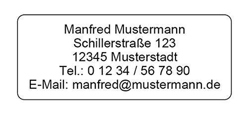 Adressaufkleber Etiketten Aufkleber, 240 Stück, individuell bedruckt mit Ihrem Wunschtext, inkl. praktische Aufbewahrungsdose von EUROPRINT24