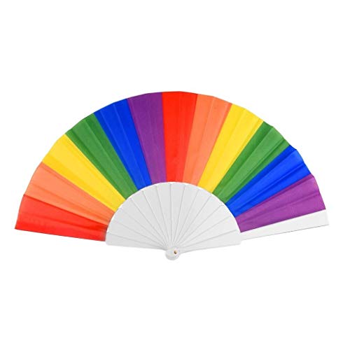 EUTYRG Faltfächer, Regenbogen, Hand-Faltfächer, Tanz-Faltfächer, Fächer, Deko-Fächer, Hochzeitsgeschenke, Partygeschenke, FA von EUTYRG