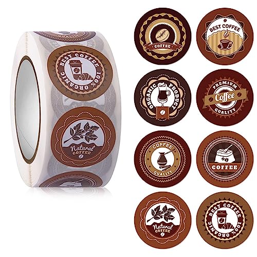 500 Stück Kaffee-Themen-Etiketten-Aufkleber, 2,5 cm, runde Versiegelungsaufkleber für Kaffee-Getränke, Wasserflaschen, Partygeschenke 500 Stück Kaffee-Themen-Etiketten-Aufkleber, 2,5 cm, runde Versiegelungsaufkleber für Kaffee-Getränke, Wasserflaschen, Partygeschenke von EUYueli