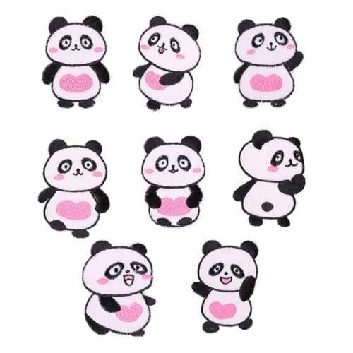 8 Stück schöne Tier-Reparaturflicken zum Aufbügeln, bestickte Flicken, Cartoon-Panda, zum Aufnähen, dekorative Applikationen für Kleidung, Hut 8 Stück schöne Tier-Reparaturflicken zum Aufbügeln, bestickte Flicken, Cartoon-Panda, zum Aufnähen, dekorative Applikationen für Kleidung, Hut von EUYueli