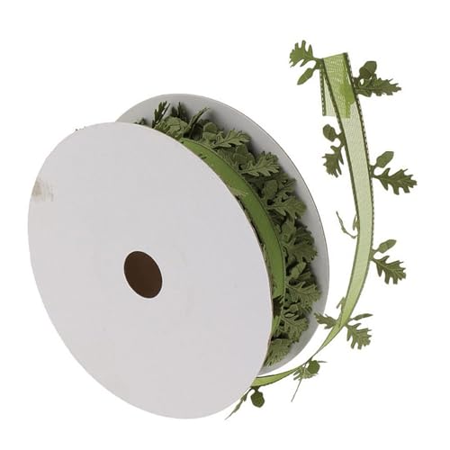 Dekoband mit Blättern, 40 mm breit, Weihnachtsdekoration, für Weihnachtskranz, Hochzeit, Dekoration, Verpackung, 20 m Dekoband mit Blättern, 40 mm breit, Weihnachtsdekoration, für Weihnachtskranz, Hochzeit, Dekoration, Verpackung, 20 m von EUYueli