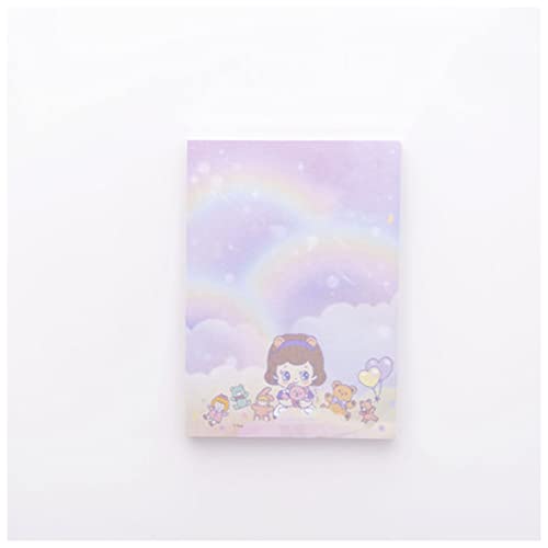 EUZLKDXU Haftnotiz Kreative Regenbogen Einhorn Mädchen Lose Blatt Notizblock to-Do Liste Zeitplan Zeitplan Notepad Hinweis Lesezeichen Notizblock Home Office School Haftnotiz Set(7) von EUZLKDXU