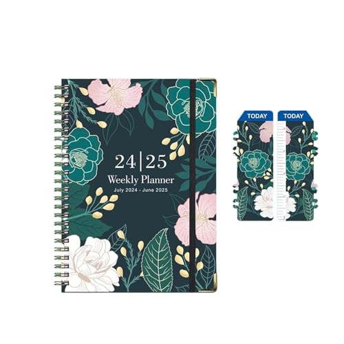 EUZLKDXU Notizblock 2 stücke 71 blätter Floral Monatliche Wöchentlich Planer Agenda A5 Notebook Planer Kalender Zeitpläne Schreibwaren Schule Bürobedarf(B11) von EUZLKDXU