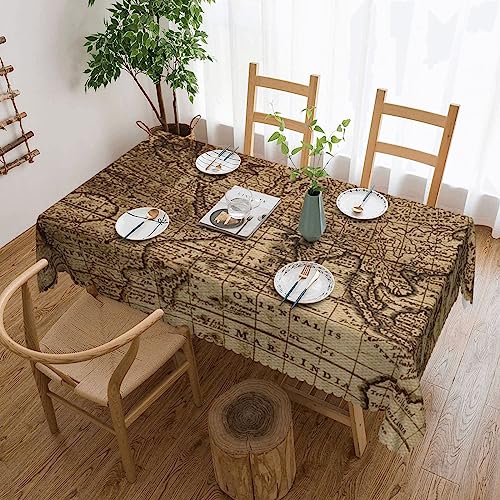 EVANEM Bedruckte rechteckige Tischdecke mit Weltkarten-Motiv, knitterfrei, dekorative Tischdecke für Esszimmer, Küche, Party, Urlaub, 137 x 183 cm von EVANEM