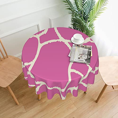 EVANEM Rosafarbene Giraffen-Textur, runde Tischdecke, 152,4 cm, wasserdicht, dekorativer Stoff, Tischdecke für Küche, Esstisch, Hochzeit, wiederverwendbar von EVANEM