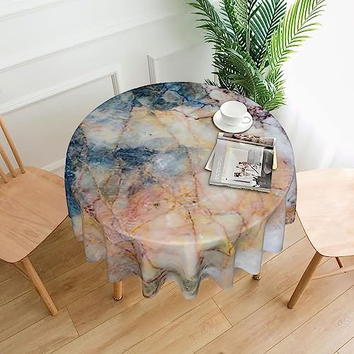 EVANEM Runde Marmor-Tischdecke, 152,4 cm, wasserdicht, dekorativer Stoff, Tischdecke für Küche, Esstisch, Hochzeit, wiederverwendbar von EVANEM