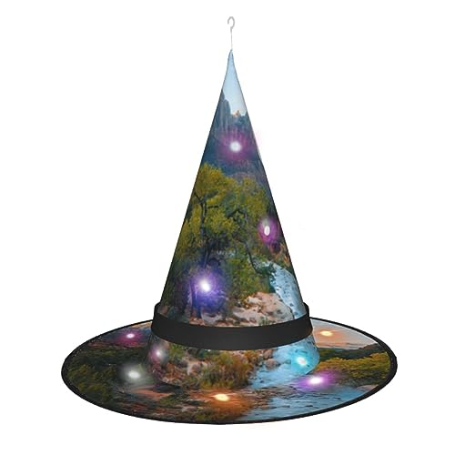 Zion Nationalpark Halloween Lichter Hexenhüte 3 Farbwechsel Leuchtender Hexenhut Halloween Dekorationen Hut von EVANEM