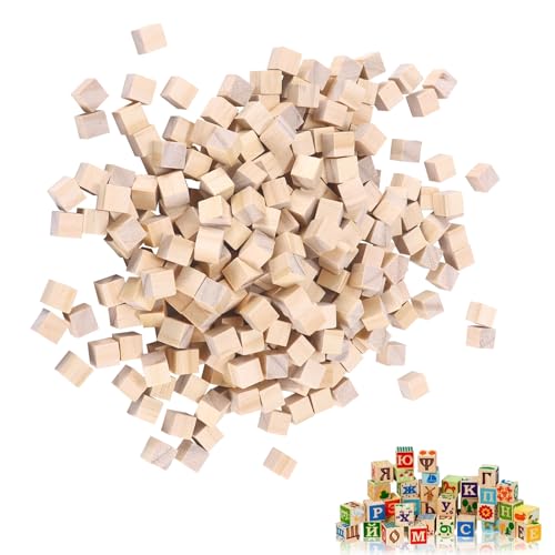 200 Stück Kleine Holzwürfel 1cm Blank Holzwürfel Würfel Quadrat Holzblöcke Unvollendete Holzwürfel Glatte Holzwürfel für DIY Stempel Handgemachte Dekoration Holzhandwerk von EVDZNA