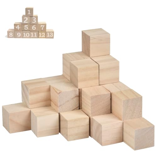 30 Stück Kleine Holzwürfel 3cm Blank Holzwürfel Kiefer Quadrat Blöcke Würfel Quadrat Holzblöcke Unvollendete Holzwürfel für DIY Malerei Stempel Handgemachte Dekoration Holzhandwerk von EVDZNA