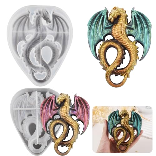 Totenkopf Rose Drache Kerze Form Totenkopf Rose Form Drache Harz Form Ton Form Schmuck Harz Gießform Kerzenherstellung Formen Bastelbedarf 3D Form Silikonform für Harzgussform von EVERELAM