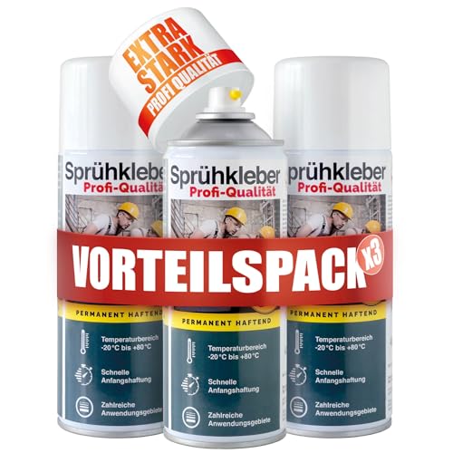 EVERGLUE Sprühkleber mit variablem Sprühkopf Ventil 400ml Aerosol (3x Sprühkleber mit variablem Sprühkopf)… von EVERGLUE