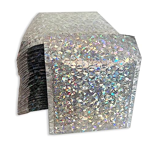 EVERYTHING CROPOVER Holografische Luftpolster-Versandtaschen, Versandtaschen, Schmuck, Versandtaschen, selbstklebend, 12,7 x 12,7 cm, 20 Stück von EVERYTHING CROPOVER