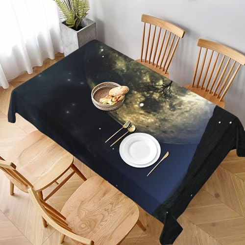 EVIUS Galaxy Moon Elegante Tischdecke, Küchentischdecke, Party-Tischdecke, rechteckige Tischwäsche, Esstischdecke, für Einweihungsfeier, Hochzeit, oder besondere Anlässe. von EVIUS