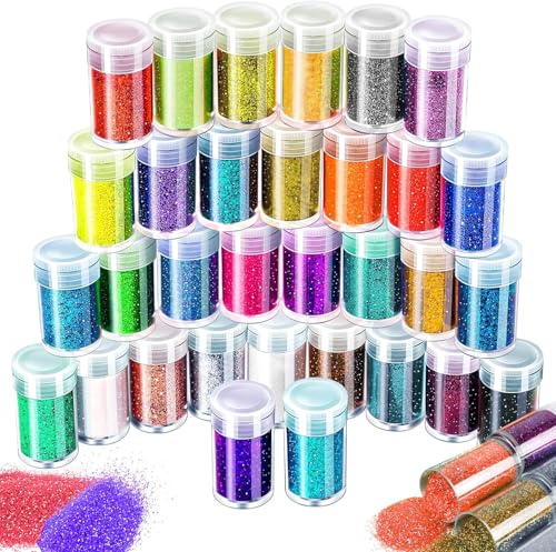 EVOKK Holografisches Glitzer-Set für Kunstharzkunst, Nagelkunst und Bastelarbeiten – funkelnde Epoxid-Glitzerflocken für Becher, Karten und Schmuck (feiner Glitzer) von EVOKK