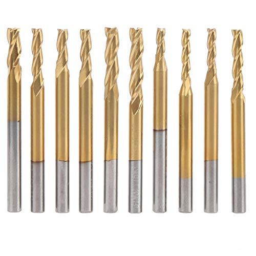 10pcs End Mill 3 -Flotze -Runde Rund -Shank -Fräser -CNC -Masching -Wolfram -Stahlwerkzeug für Holzbearbeitungsbegeisterte von EVTSCAN