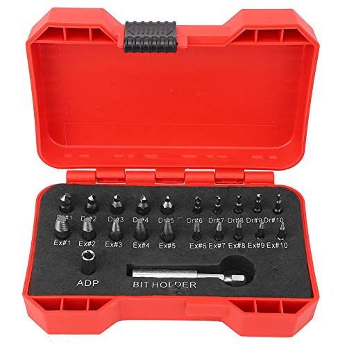 22pcs Schraubenextraktor-Gewindewerkzeug-Werkzeug-Set Hardware-Zubehör Hochgeschwindigkeitsstahl von EVTSCAN