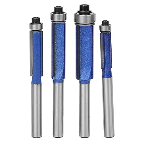 4pcs 1/4 Zoll Schaft gerade Flush Trimm Router Bit Holzbearbeitungs -Mahlen -Cutter -Werkzeuge für Tischler -Holzarbeiter DIY -Lüfter von EVTSCAN