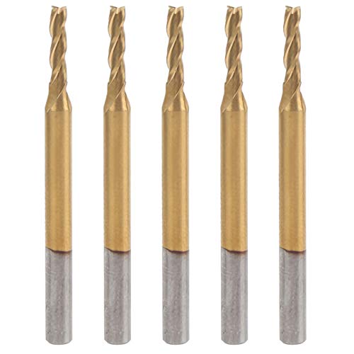 5pcs 3 Flöte flaches Ende Mahlen Cutter Ti Plattierung 3D -Schnitzbohrwerkzeug 3.175x2x8x40 von EVTSCAN