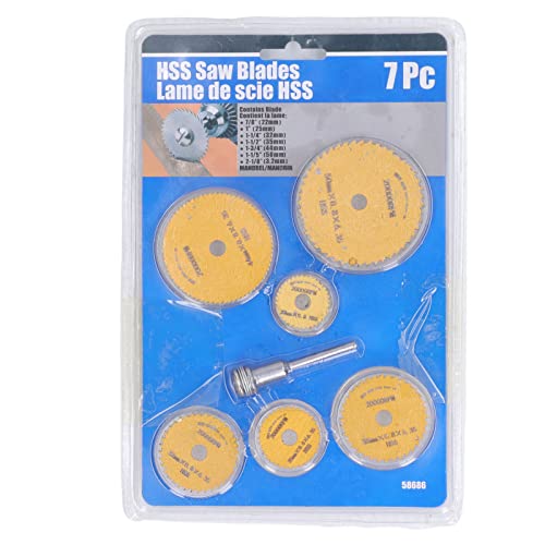 7 -Stück -Set HSS SAW Blade Ultra dünn schnell Schnitt Mini Tragbares Holzbearbeitung kreisförmiger Sägeblatt mit Stange für Holz PVC von EVTSCAN