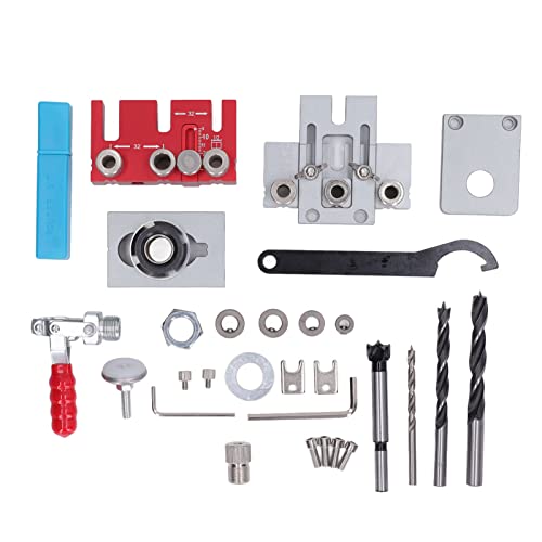 EVTSCAN Einstellbare Holzbearbeitungsbohranleitung, präzise Lochpositionierung, keine Schlupfleistung, Aluminiumlegierung Build mit Zubehör für Holzarbeiter von EVTSCAN