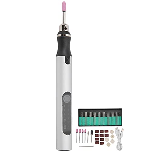 Elektrischer Mikrostecher Stift Mini DIY Vibro -Gravurwerkzeug Kit Nagelentfernungszubehör (Silver) von EVTSCAN